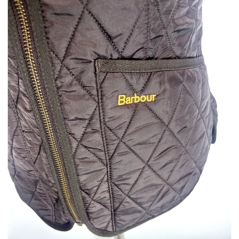 Barbour Womens Brown Quilted Fleece Lined Betty Vest Size 4 US Zip Old Money - Picture 13 of 14